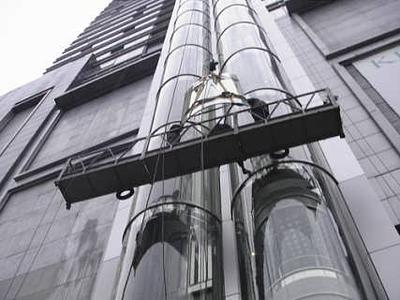 弧形观光电梯钢结构井道及幕墙